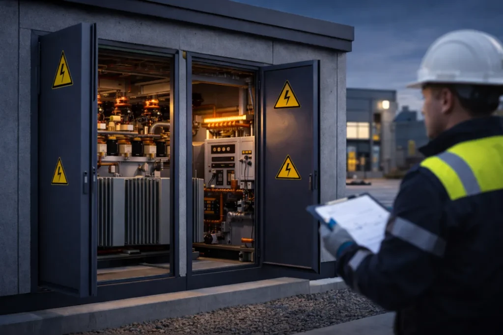 Cabines haute tension avec transformateur et installations de commutation pour entreprises professionnelles en Belgique